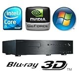 HTPCIntelBluray3d-610 xp  	Intel Core i5-660 2x 3,33GHz  	4GB DDR3 (2x 2GB)  	Gigabyte H55M-D2H mit Intel-H55-Chipsatz (1x PS/2, 1x VGA, 1x DVI-D Port, 1x HDMI Port, 1x Optical SPDIF, 8x USB2.0, 1x RJ-45 LAN, 6x HD Audio Jack)  	500GB Sata2  	Bluray-Combo (BR-Lesen/DVD-Brennen)  	nVidia GT430 1024MB mit HDMI1.4 für Bluray3d-Wiedergabe, DolbyTrueHD, dtsHD  	Slim-HTPC-Gehäuse in Schwarz aus gebürstetem Aluminium mit Front-USB/Audio/Multimediatasten und Fernbedienung (34.30 cm x 42.00 cm x 10.30 cm) DER SUPERLEISE BLURAY3D-WOHNZIMMER-PC MIT WINDOWS XP PROFESSIONAL SP3