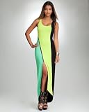Cutout Colorblock Maxi Dress - bebe Addiction