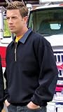 Men's Alert Cotton poly 1/4 zip firefighter's work shirt with denim