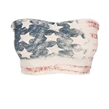 Soul Cal Deluxe Stars & Stripes Bandeau Top - White - Womens