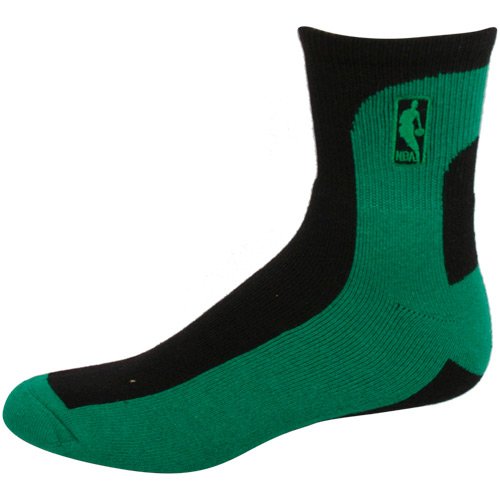 Nba Logo Bold Quarter Sock - Green/Black Large
