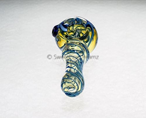 Blue Dream Swirl Glass Smoking Hand Spoon Pipe 4 Inch