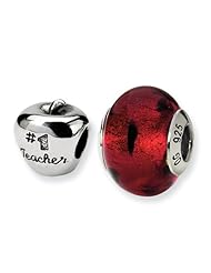 Sterling Silver s Teacher Boxed Bead Set by Reflection Beads, Best Quality Free Gift Box Satisfaction Guaranteed