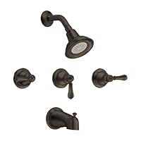 American Standard 7225.733.068 Hampton 3-Handle Tub and Shower Set, Blackened Bronze