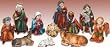 Polyresin Nativity Set of 11 Pieces With Child Like Faces - 5.25" Figurines