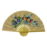 Hand-painted Folding Decorative Wall Fan - Butterfly & Flower Design