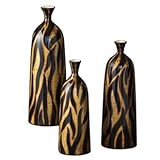 IMAGE OF Set of 3 Mottled Sage Green Glazed Vases