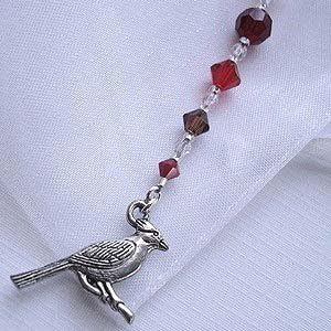 Cardinal Bookmark with Swarovski Crystals