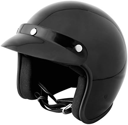 Lunatic, L-2002-14, Open Face Helmet - Gloss Black - Medium