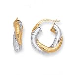 14K Two-Tone Gold Hoop Earrings - 0.75