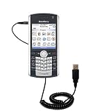 Coiled Power Hot Sync and Charge USB Data Cable w/ Tip Exchange for the Blackberry pearl - Gomadic Brand
