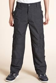 Pure Cotton Adjustable Waist Roll Up Trousers [T87-6307D-S]