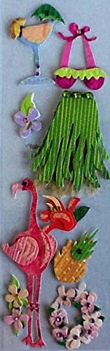 Stickles ~ Decorative Layered Dimensional Embellishments ~ Tropical Vacation ~ 1 Sheet 9 Stickers