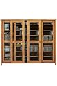 Mission Sliding Door Cabinet 4 door Glass Light Cherry