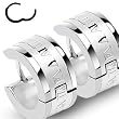 316L Stainless Steel Huggie Earrings with Roman Numeric Engraved - Sold as a Pair