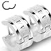 316L Stainless Steel Huggie Earrings with Roman Numeric Engraved - Sold as a Pair