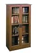 Glass Door Bookcase In Heirloom Cherry Finish By Ameriwood Furniture