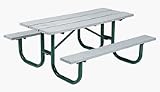 6' Extra Heavy Duty All Welded Picnic Table With 2 x 10 x 6' Gray Recycled Plastic Planks