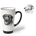Porcelain Funnel Cup with Borzoi (Black and white, 6 inch)