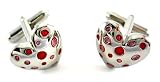 Geoffrey Beene Red & Pink Hearts Love Cufflinks
