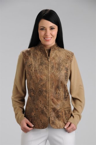 Womens Foil Print Mandarin Collar Vest