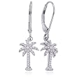 14K White Gold 1/3 ct. Diamond Palm Tree Earrings