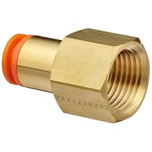 SMC KQ2F Push-to-Connect Tube Fitting, Adapter, Brass Body, Tube OD x NPT Female, Inch