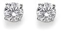 Platinum, Round, Diamond 4-Prong Stud Earrings (3/4 cttw, G-H Color, VS2 Clarity)