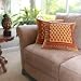 Indian Summer ~ Decorative Orange Paisley Throw Pillow Cover 17x17