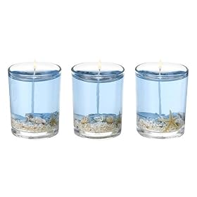 Set of 3 Seascapes Shell Mini Glass Candles from Lava Lamps