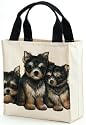 Yorkie Yorkshire Terrier Puppy Dog Canvas Tote Bag Purse by Leslie Anderson Puppies