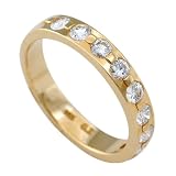 14K Yellow Gold 1/2 ct. Machine Set Diamond Wedding Band (F-G Color, VS1 Clarity)