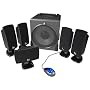 Acoustic Authority A-5640RB Silver 5.1 Piece 140 Watt Pro Series Surround Sound Subwoofer Satellite System