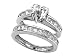 3.50 cttw Sterling Silver 14K White Gold Plated Genuine Heart Shape White Topaz Wedding Set - Gold Plated Silver