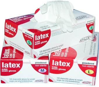 Disposable Latex Exam Gloves - Size Small, 100 Pack