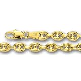 14K Yellow Gold Puffed Mariner Link Chain (Width 5.0mm)