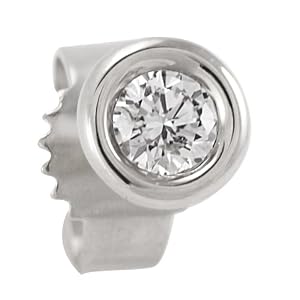Bella Donna Unisex-Single-Ohrstecker 585 Weißgold 0.10ct Weiß Piqué 635586