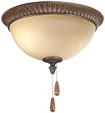 Progress Lighting P2629-93 Universal Ceiling Fan Light Kit with Beige Marble Glass, Corinthian Bronze