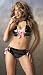 Patent Ribbon Lace Up 2 Piece Set Bra has Adjustable Snap Neck Closure and Elastic Back Panty has Full PVC Back Sizes Small/Medium or Large/X-Large