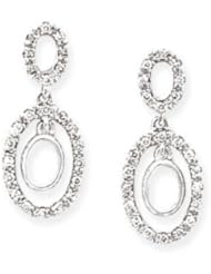 Tivolia Collection 14kt White Gold Oval Dangle Earrings