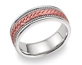 14K Rose Gold Braided Wedding Band Ring