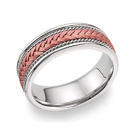 14K Rose Gold Braided Wedding Band Ring