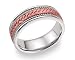 14K Rose Gold Braided Wedding Band Ring