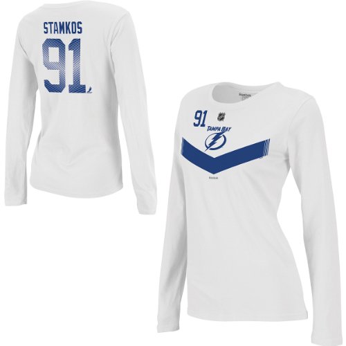 Reebok Tampa Bay Lightning Steven Stamkos Howitzer Women's Long Sleeve Name And Number T-Shirt Extra Large