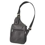 411NNF98QML. SL160  Travel Accessories Leather Expandable Messenger Bag by Travelon Black