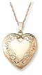 14k Yellow Gold Filled Engraved Heart Locket, 20