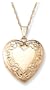 14k Yellow Gold Filled Engraved Heart Locket, 20"