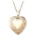 14k Yellow Gold Filled Engraved Heart Locket, 20"