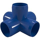 FORMUFIT  5-Way Cross PVC Fitting, Furniture Grade, 1-1/4" Size, Blue