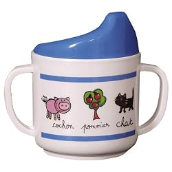 Sippy Cup Baby Cie Farm Animals: Les Animaux de la Ferme Melamine Colorful dinnerware with wording